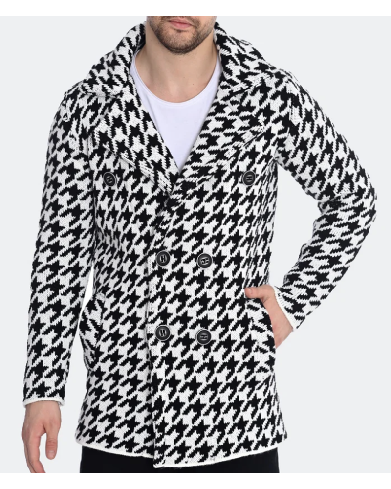 LCR LCR Houndstooth Cardigan Sweater