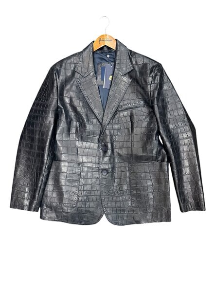 Barya Geniune Leather Embossed Gator Blazer