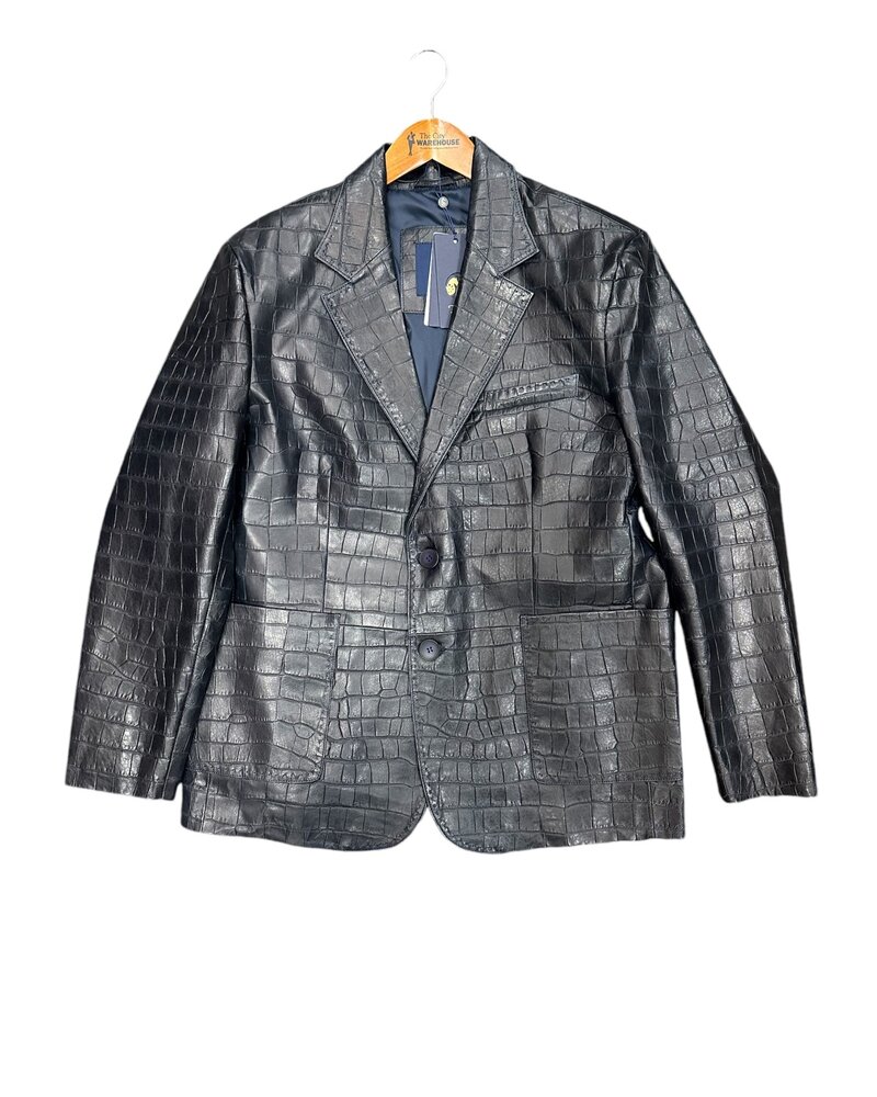 Barya Geniune Leather Embossed Gator Blazer
