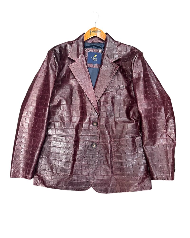 Barya Geniune Leather Embossed Gator Blazer