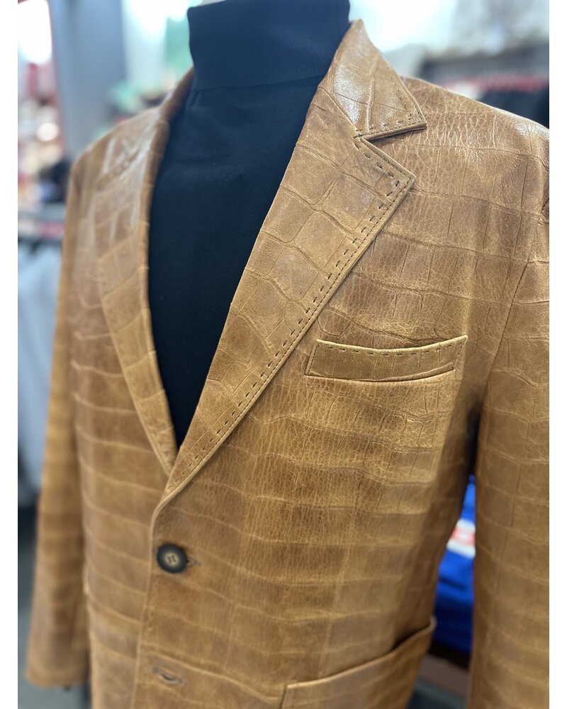 Barya Geniune Leather Embossed Gator Blazer