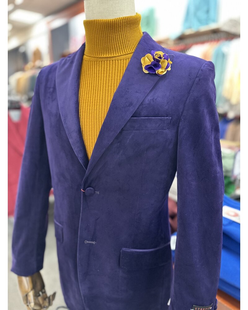 Mazari 2B Peak Lapel Velvet Blazer