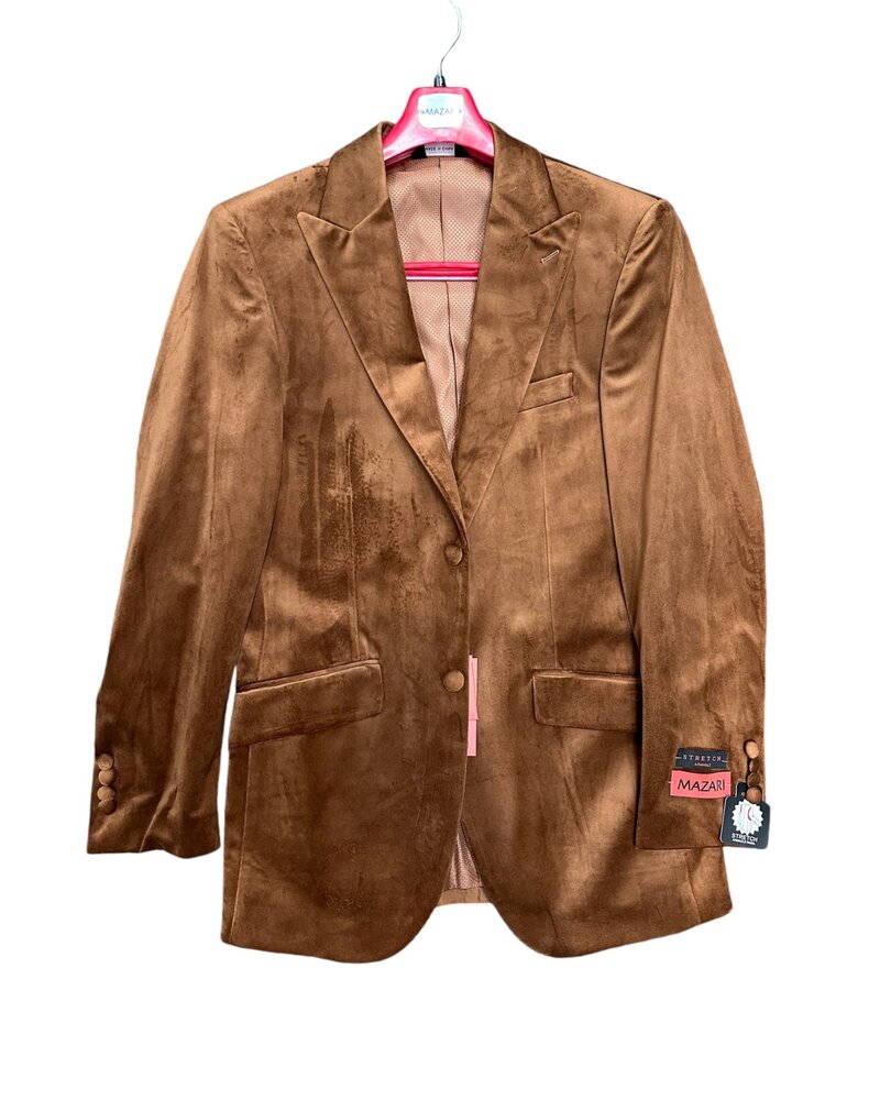 Mazari 2B Peak Lapel Velvet Blazer
