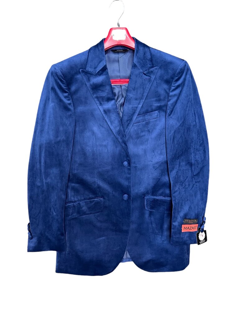 Mazari 2B Peak Lapel Velvet Blazer