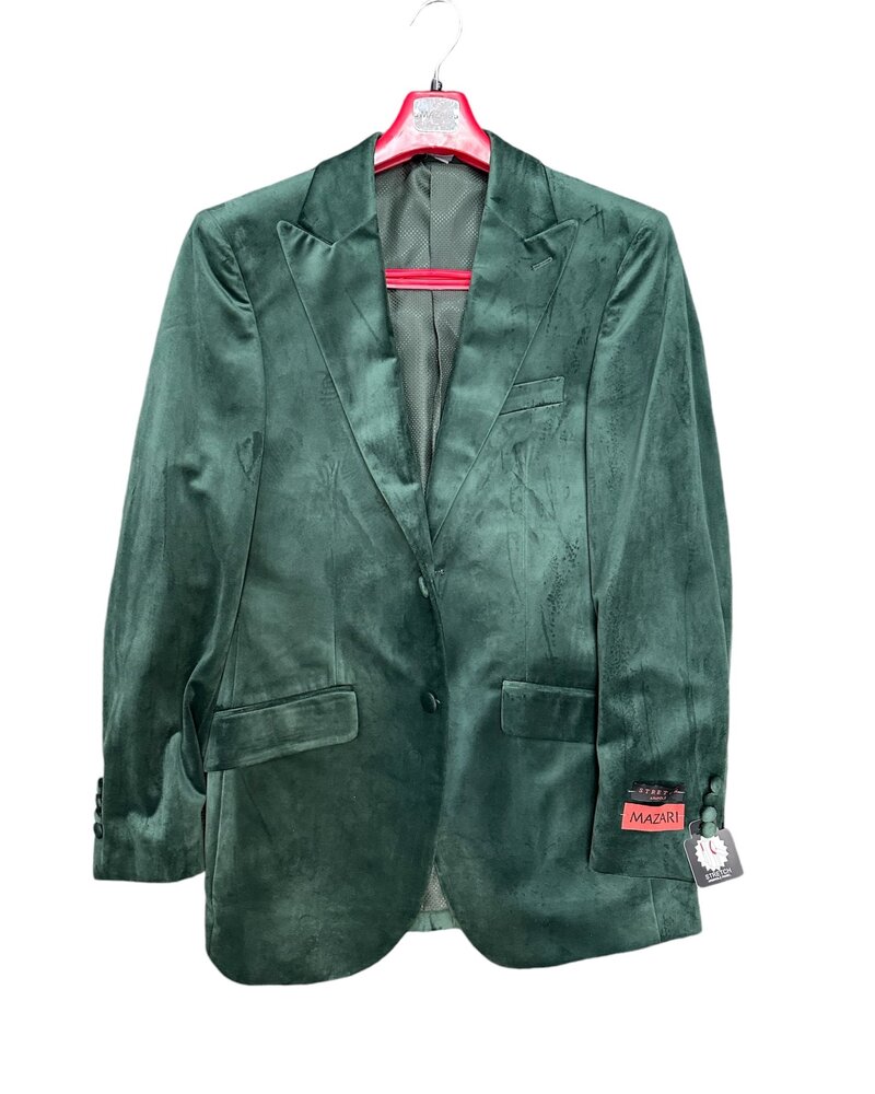Mazari 2B Peak Lapel Velvet Blazer