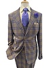 Tiglio Tiglio Gaberdine Plaid Vested Suit (Prosecco)