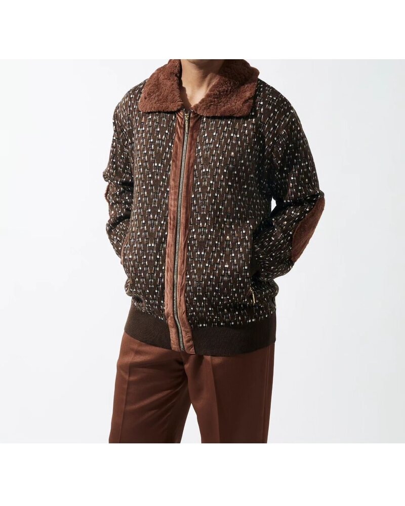 Silversilk Silversilk Full Zip Fur Collar Sweater
