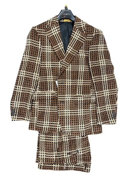 Lanzzino Lanzzino Window Pane Wool Suit