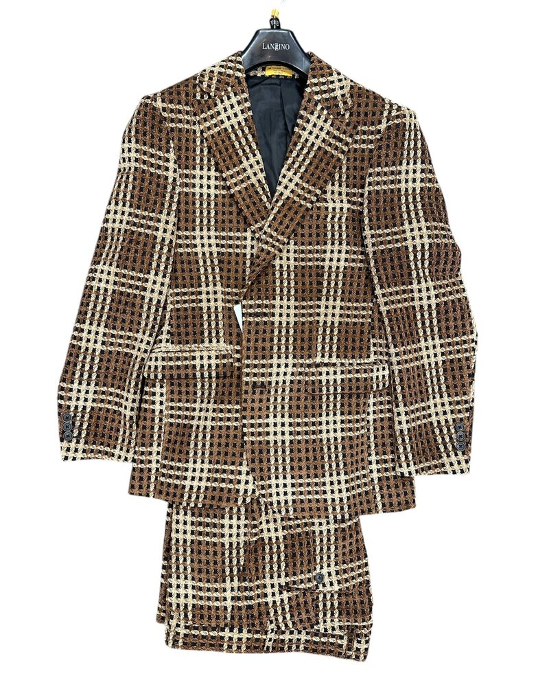 Lanzzino Lanzzino Window Pane Wool Suit