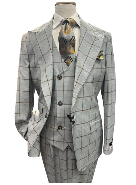 Tiglio Tiglio Window Paine Vested Suit (Orvietto)