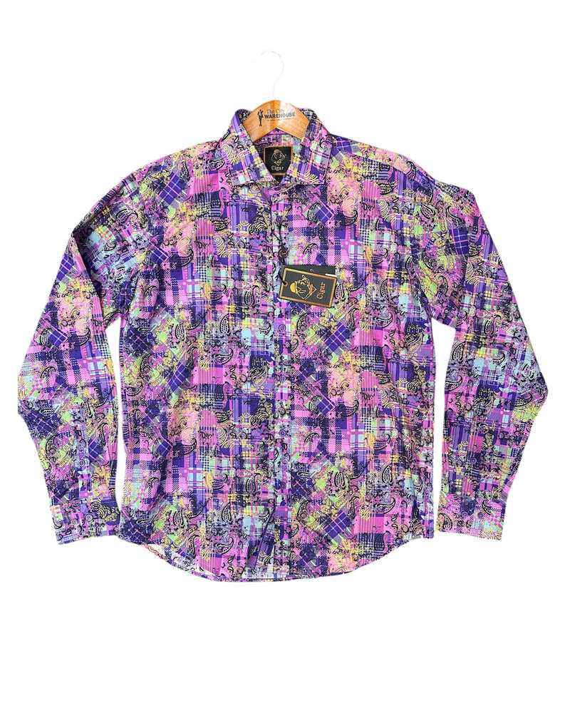 Cigar Cigar L/S Paisley Plaid Shirt
