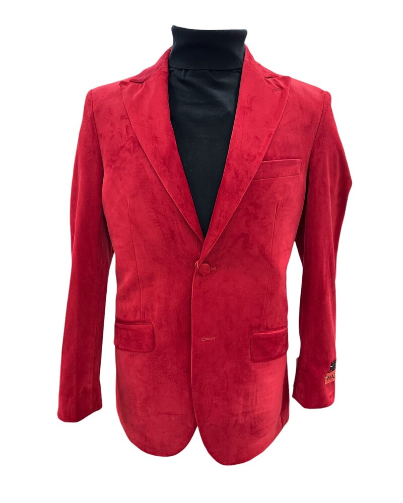 Mazari 2B Peak Lapel Velvet Blazer