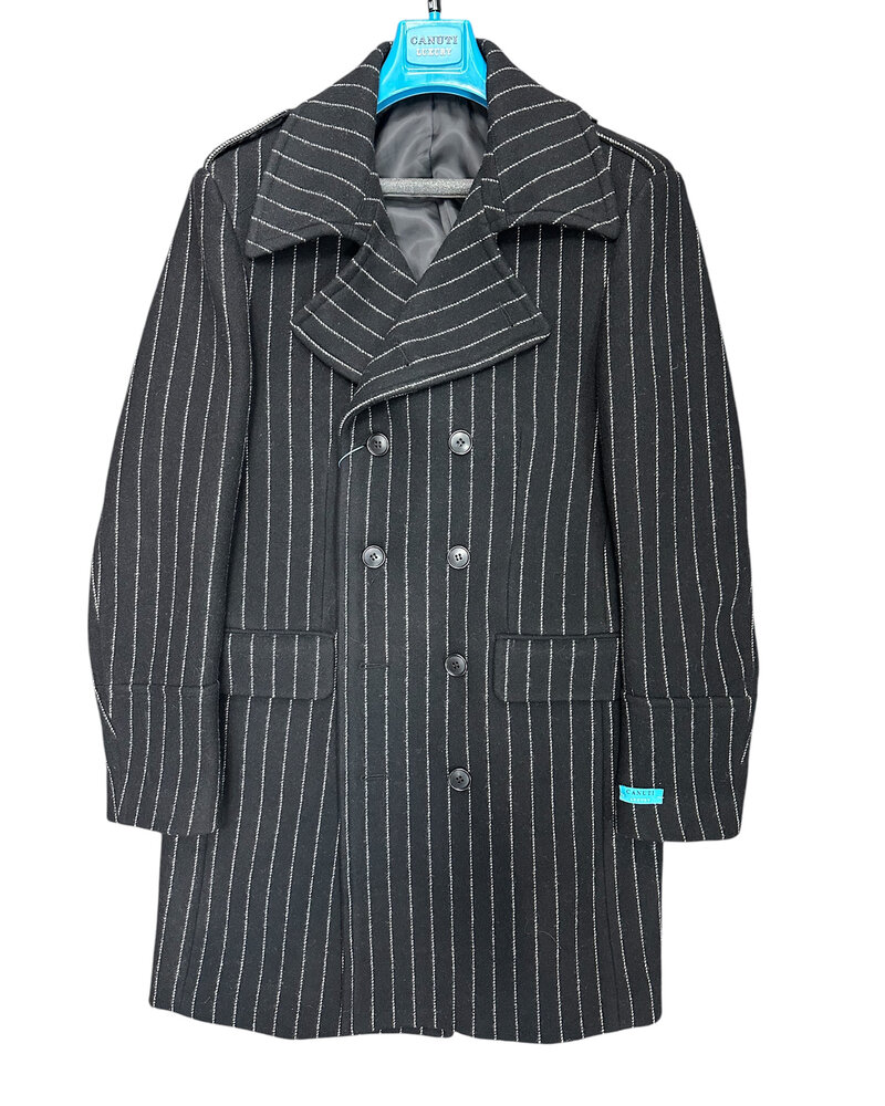 Canuti Canuti Double Breasted Pinstripe Peacoat