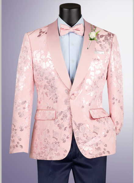 Vinci Floral Shawl Lapel Slim Fit Blazer