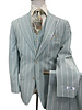 Tayion Tayion 2B Peak Lapel Pinstripe Vested Suit