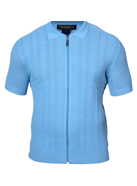 Prestige Prestige S/S Full Zip Knit Shirt (Solid)