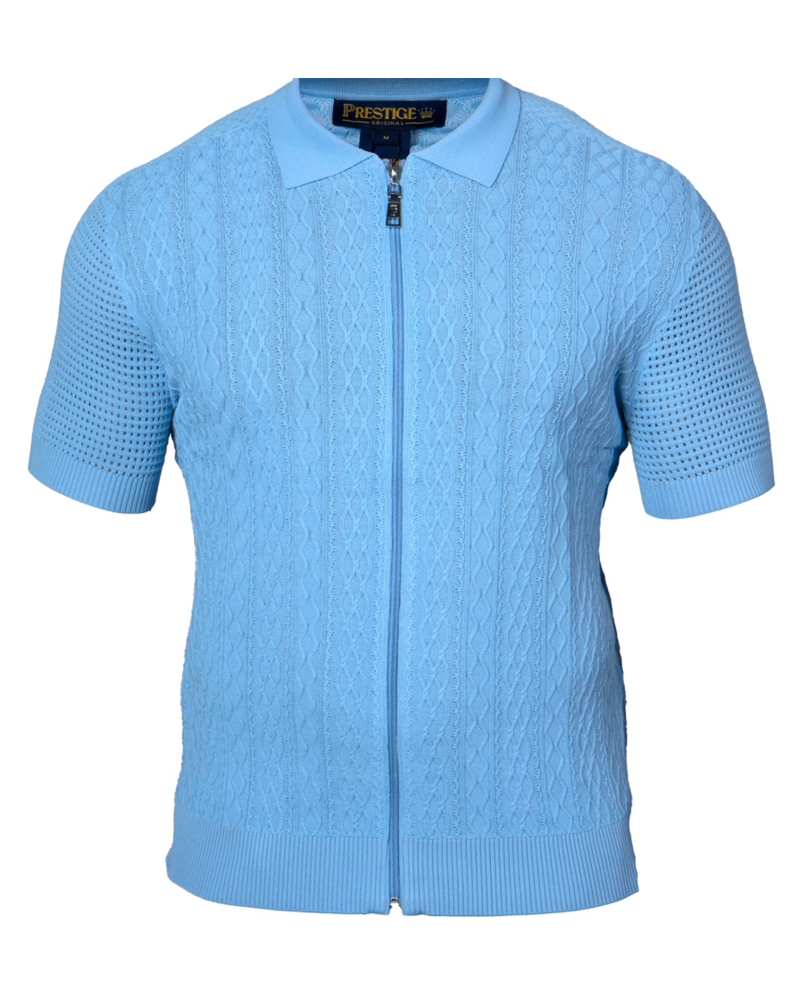 Prestige Prestige S/S Full Zip Knit Shirt (Solid)