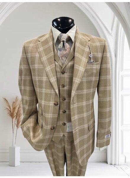 Tayion Tayion 2B Window Pane Vested Suit