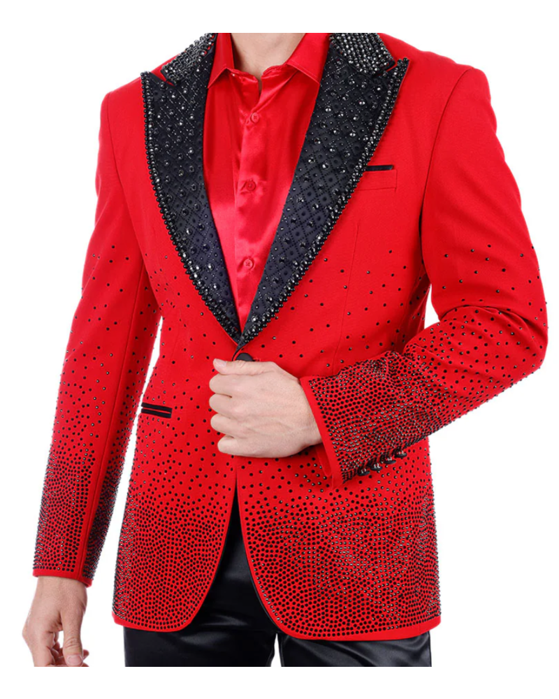 Barabas Barabas Shawl Lapel Stone Blazer