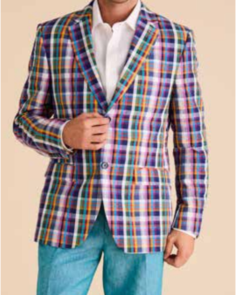 Inserch Inserch Madras Check Seersucker Blazer