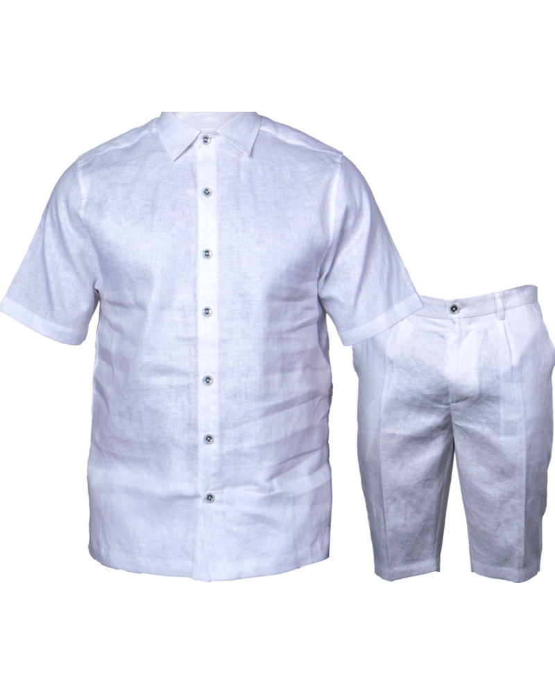 Prestige Prestige S/S Linen Short Set (Solid)