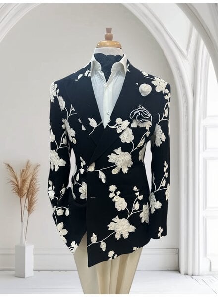 Cigar Cigar Embroidery Floral Blazer
