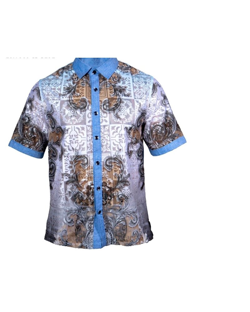 Prestige Prestige S/S Printed Lace Front Linen Set