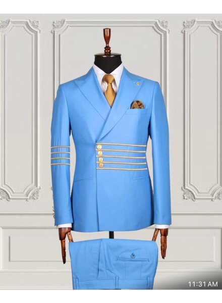 Mario Casas Military Style Slim Fit Suit
