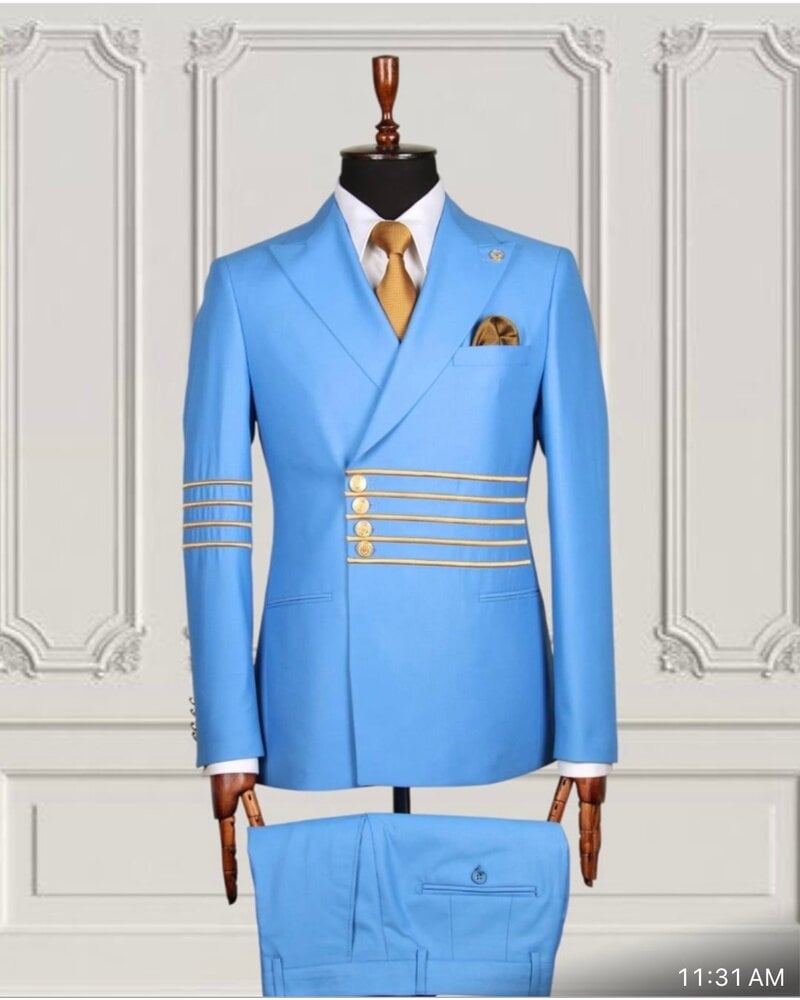 Mario Casas Military Style Slim Fit Suit