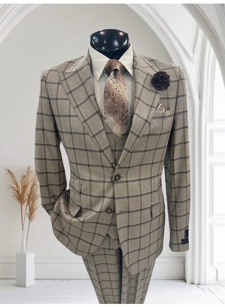 Tiglio Tiglio Window Paine Vested Suit (Prosecco)