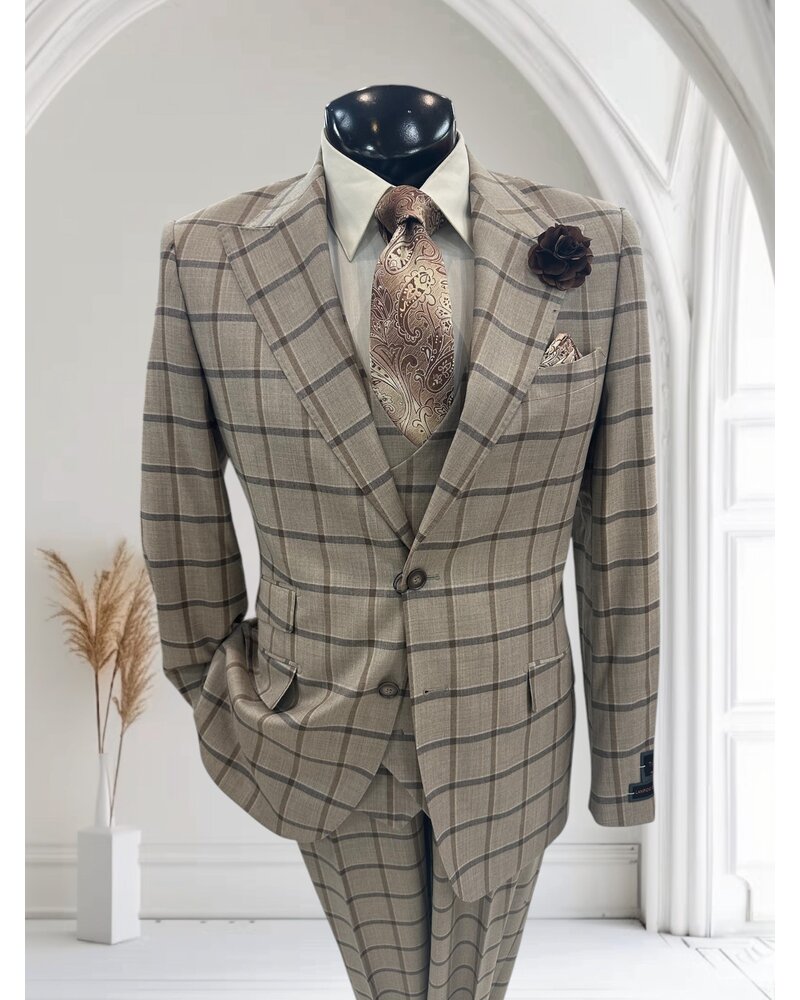 Tiglio Tiglio Window Paine Vested Suit (Prosecco)