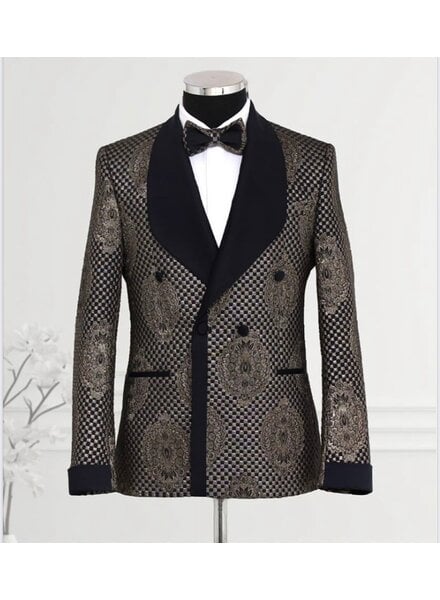 Masculini Masculine D/B Brocade Shawl Lapel Tuxedo