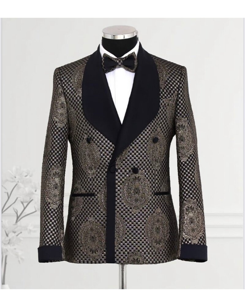 Masculini Masculine D/B Brocade Shawl Lapel Tuxedo