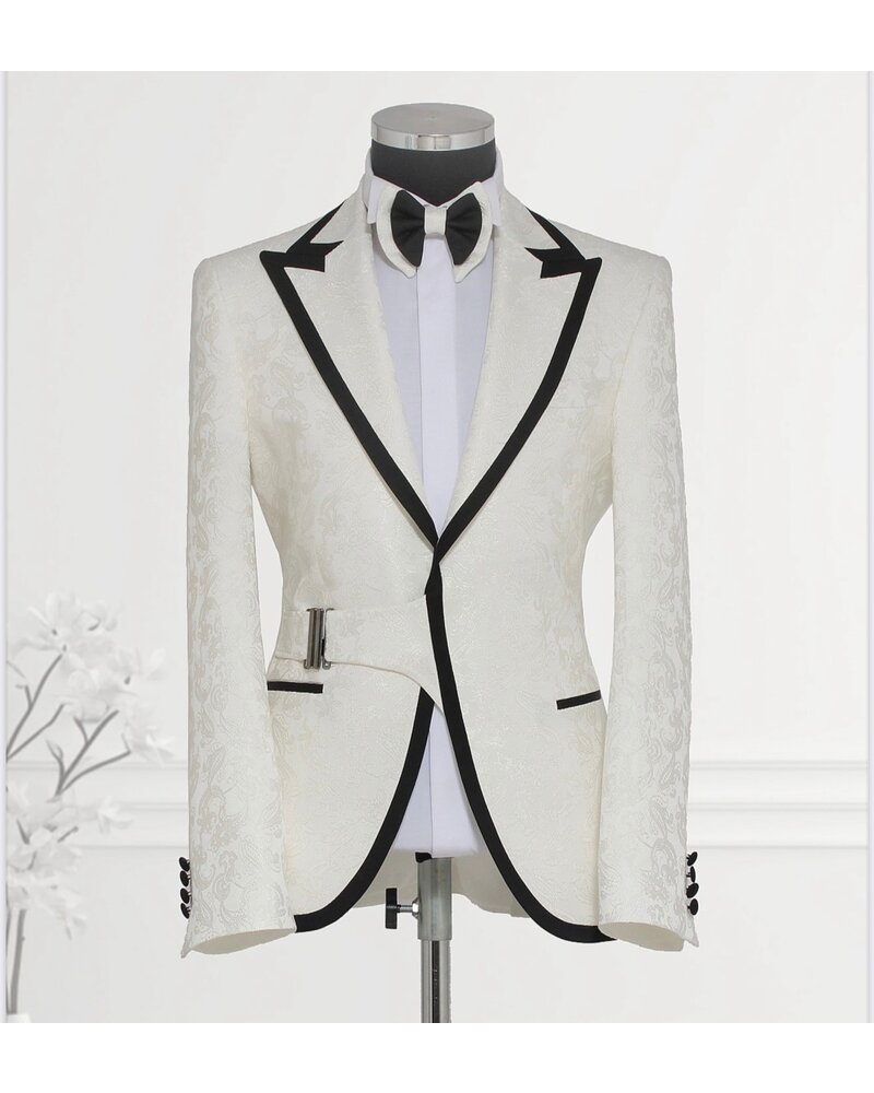 Masculini Masculini Peak Lapel Paisley Buckle Suit