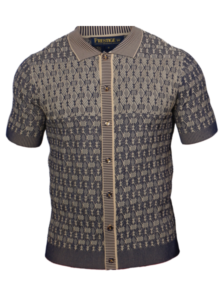 Prestige Prestige S/S Full Button Down Towel Knit Shirt
