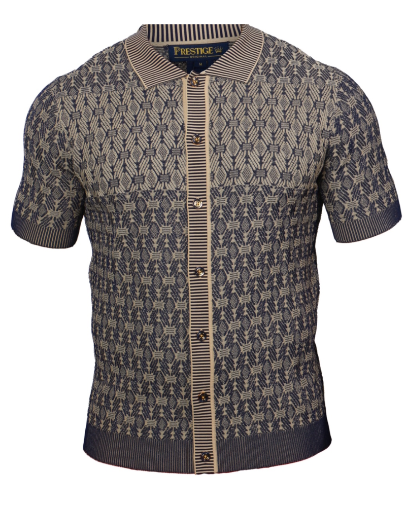 Prestige Prestige S/S Full Button Down Towel Knit Shirt
