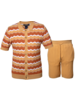 Prestige Prestige Full Button Wave Knit Short Set