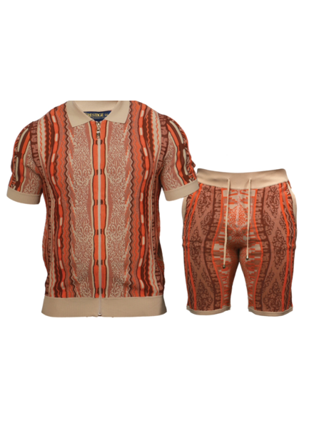 Prestige Prestige Full Zip Coogi Knit Short Set
