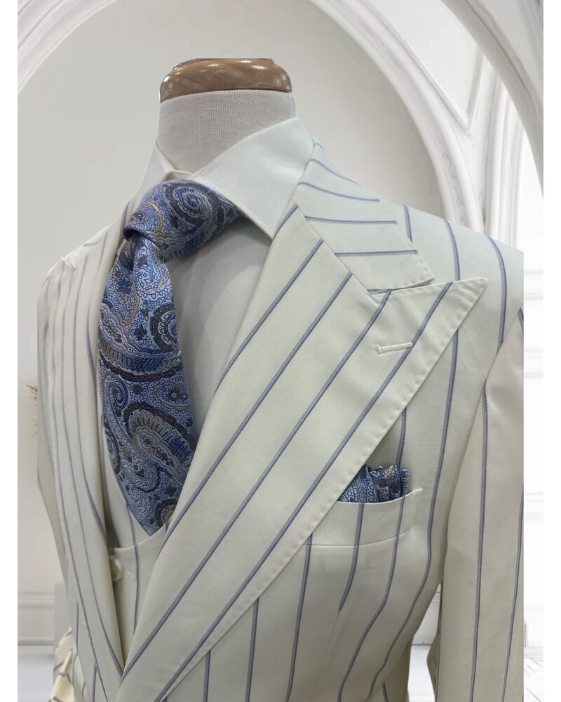 Tiglio Tiglio Gaberdine Pinstripe Vested Suit (Orvietto)