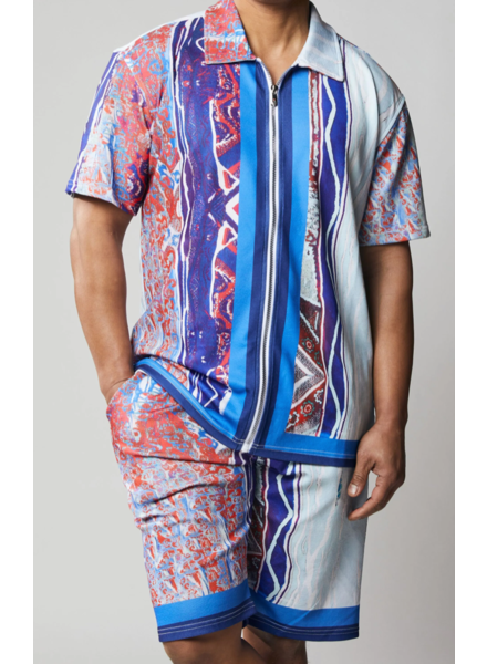 Stacy Adams SA Coogi Print Short Set
