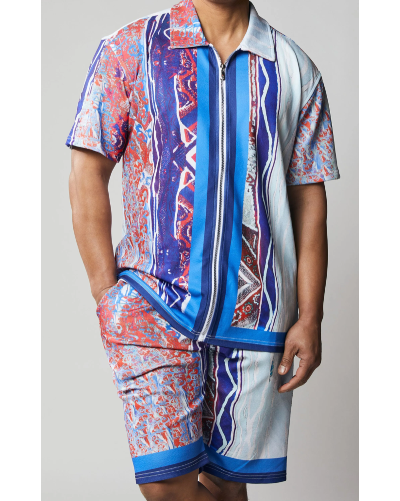 Stacy Adams SA Coogi Print Short Set