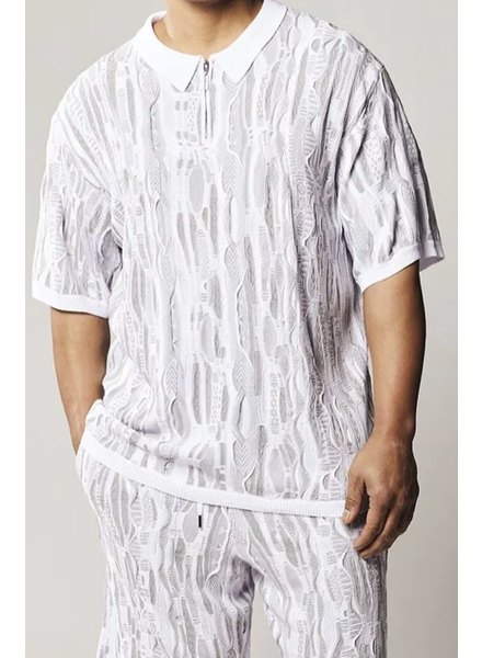 Stacy Adams SA Coogi Pattern Knit Short Set
