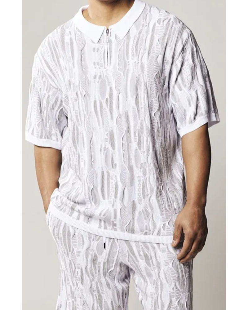 Stacy Adams SA Coogi Pattern Knit Short Set