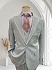 Mazari 1B Peak Lapel Vested Suit W/Piping
