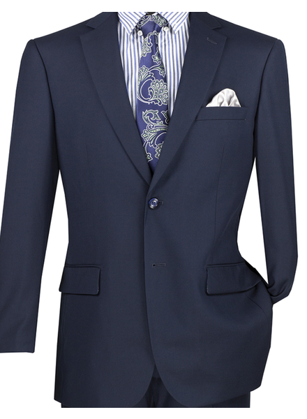 Vinci Executive 2 Pc Suit Notch Lapel Flat Front Pant (Solid)