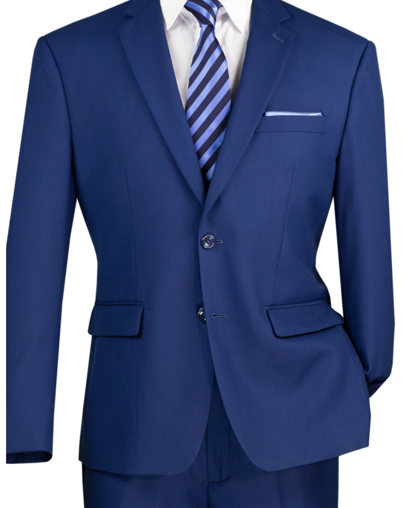 Vinci Executive 2 Pc Suit Notch Lapel Flat Front Pant (Solid)