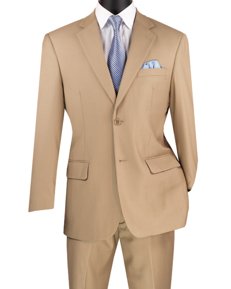 Vinci Executive 2 Pc Suit Notch Lapel Flat Front Pant (Solid)