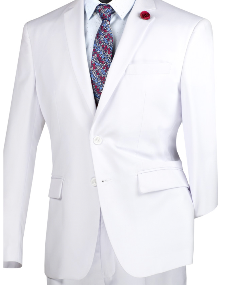 Vinci Executive 2 Pc Suit Notch Lapel Flat Front Pant (Solid)