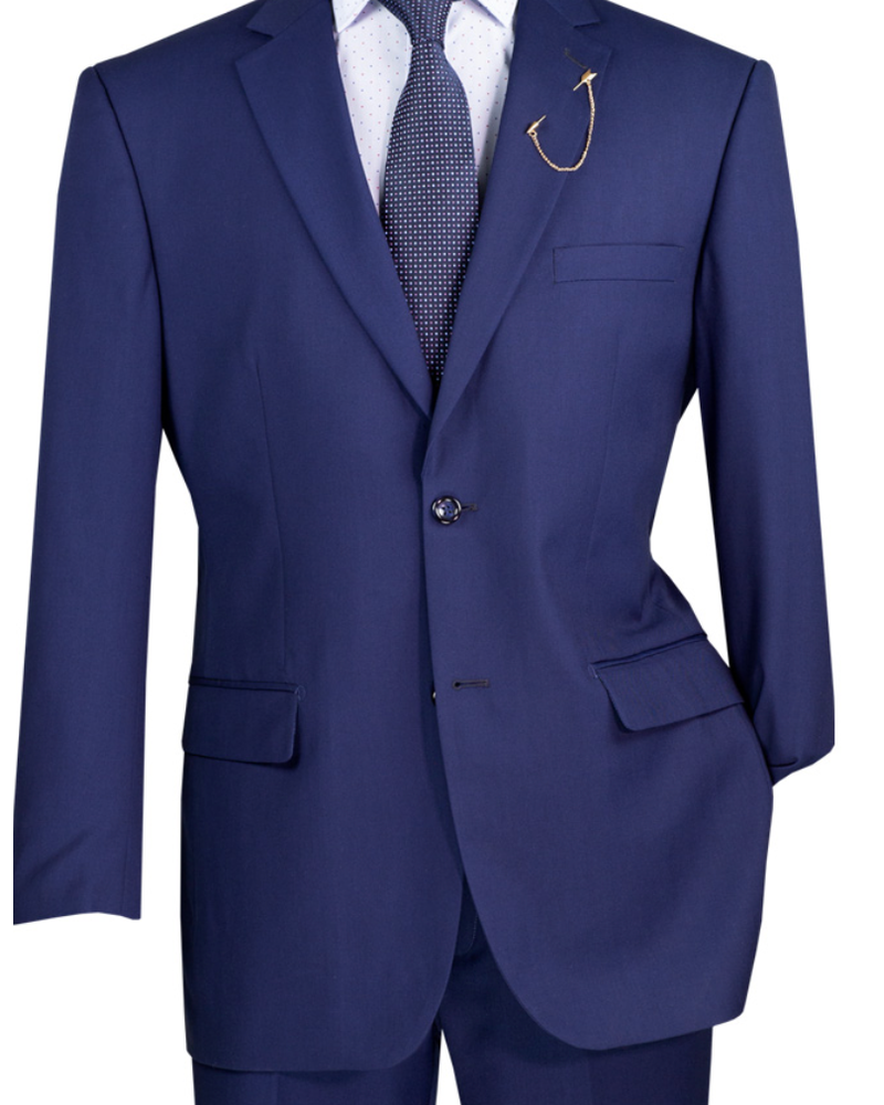 Vinci Executive 2 Pc Suit Notch Lapel Flat Front Pant (Solid)