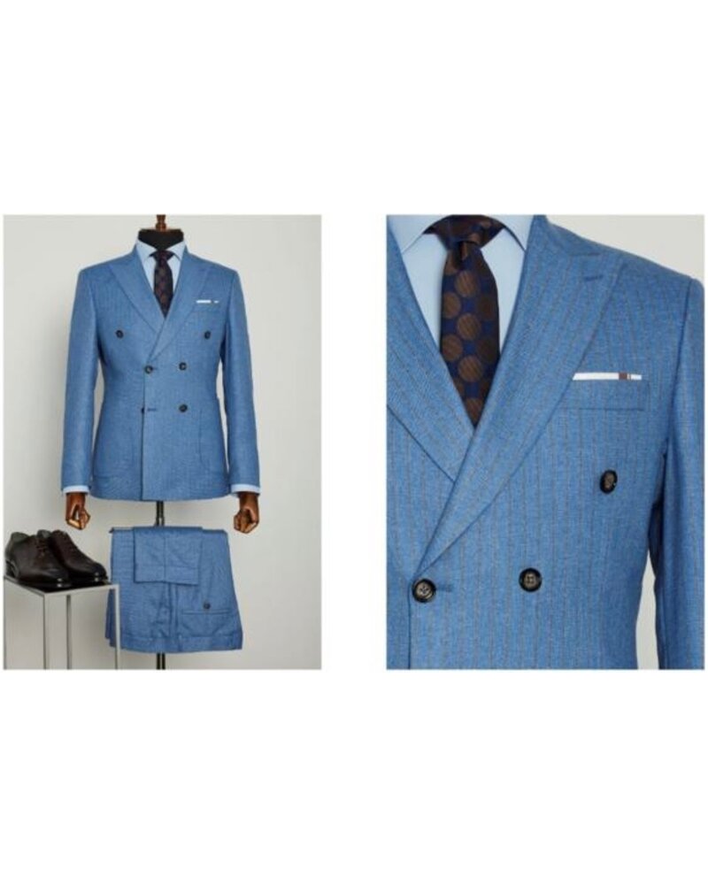 Edgers DB Pinstripe Slim Fit Suit W/Patch Pocket